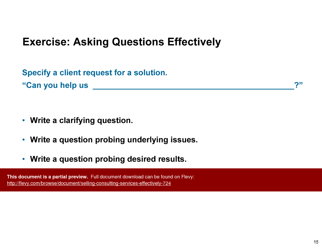Selling Consulting Services Effectively (53-slide PPT PowerPoint presentation (PPT)) Preview Image