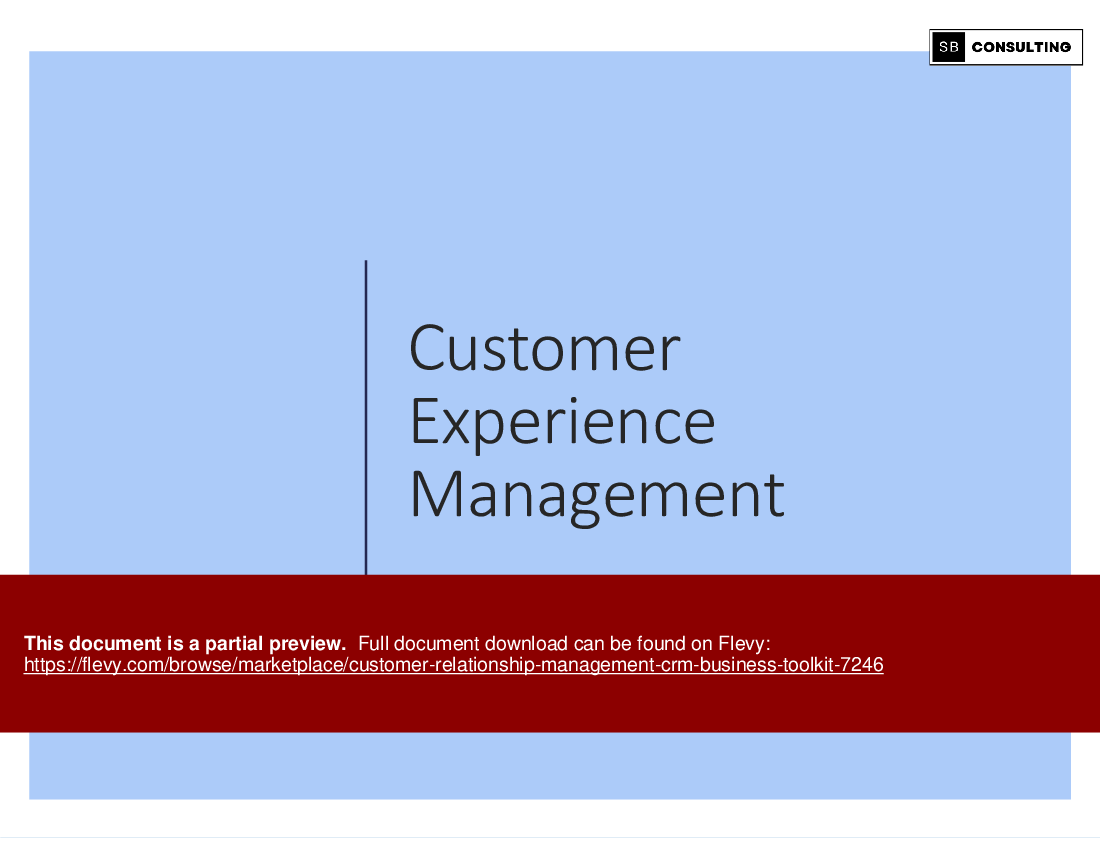 Customer Relationship Management (CRM) Business Toolkit (147-slide PowerPoint presentation (PPTX)) Preview Image