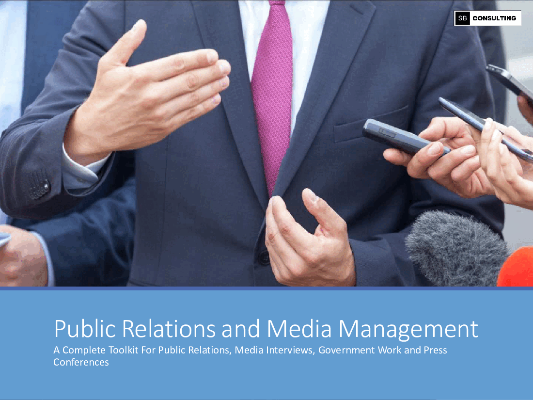 Public Relations and Media Management Toolkit
