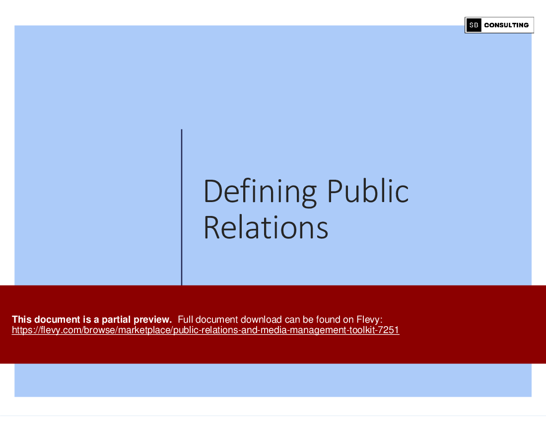 Public Relations and Media Management Toolkit (212-slide PPT PowerPoint presentation (PPTX)) Preview Image