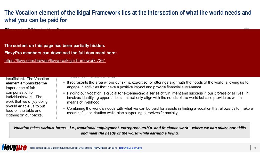 Ikigai Framework (35-slide PPT PowerPoint presentation (PPTX)) Preview Image
