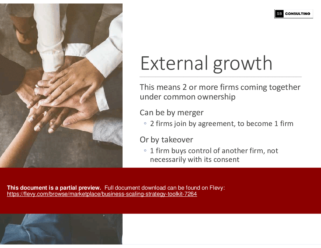 Business Scaling Strategy Toolkit (125-slide PowerPoint presentation (PPTX)) Preview Image