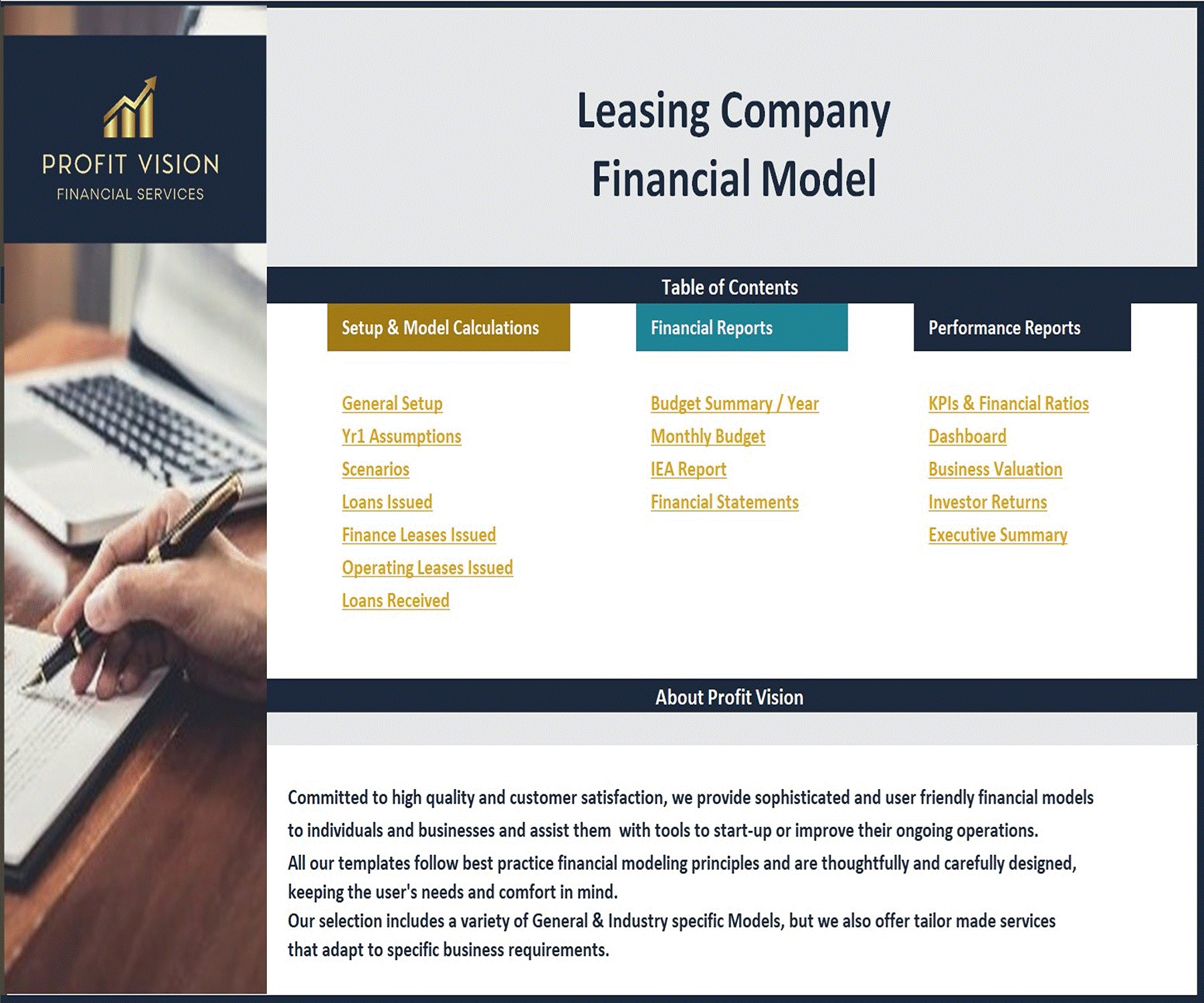 Leasing Company Financial Model – 5 Year Forecast (Excel template (XLSX)) Preview Image