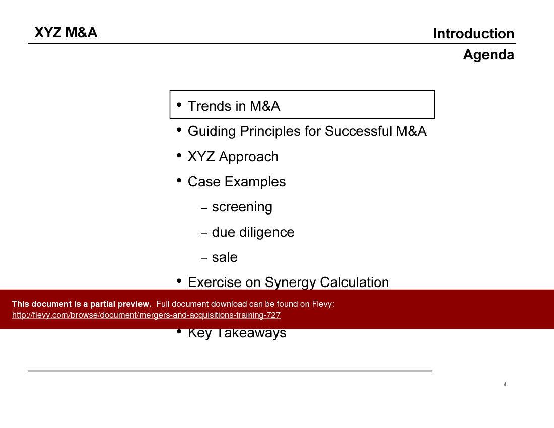 This is a partial preview of Mergers & Acquisitions Training (118-slide PowerPoint presentation (PPT)). Full document is 118 slides. 