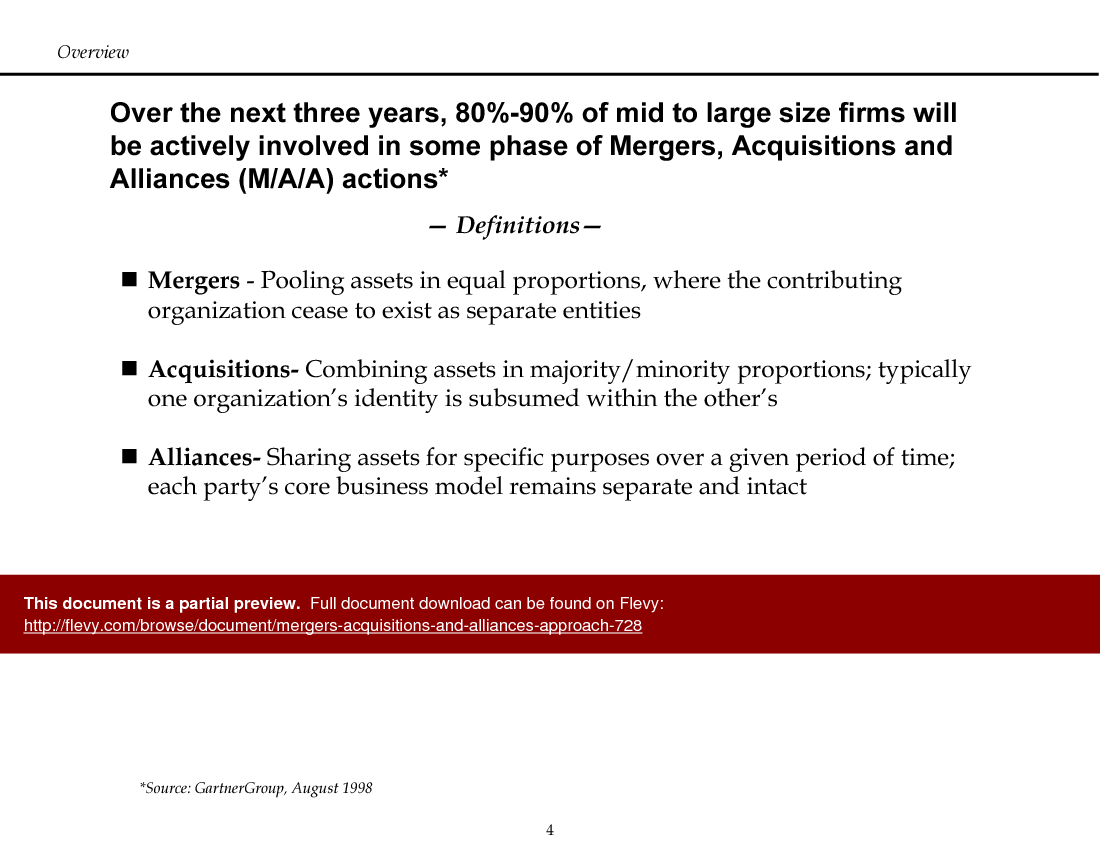 Mergers, Acquisitions & Alliances Approach (79-slide PowerPoint presentation (PPT)) Preview Image