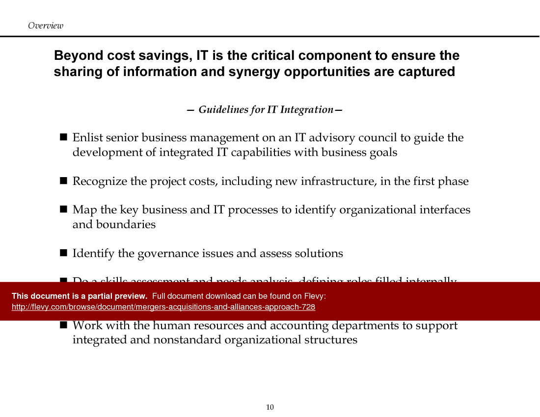 Mergers, Acquisitions & Alliances Approach (79-slide PowerPoint presentation (PPT)) Preview Image