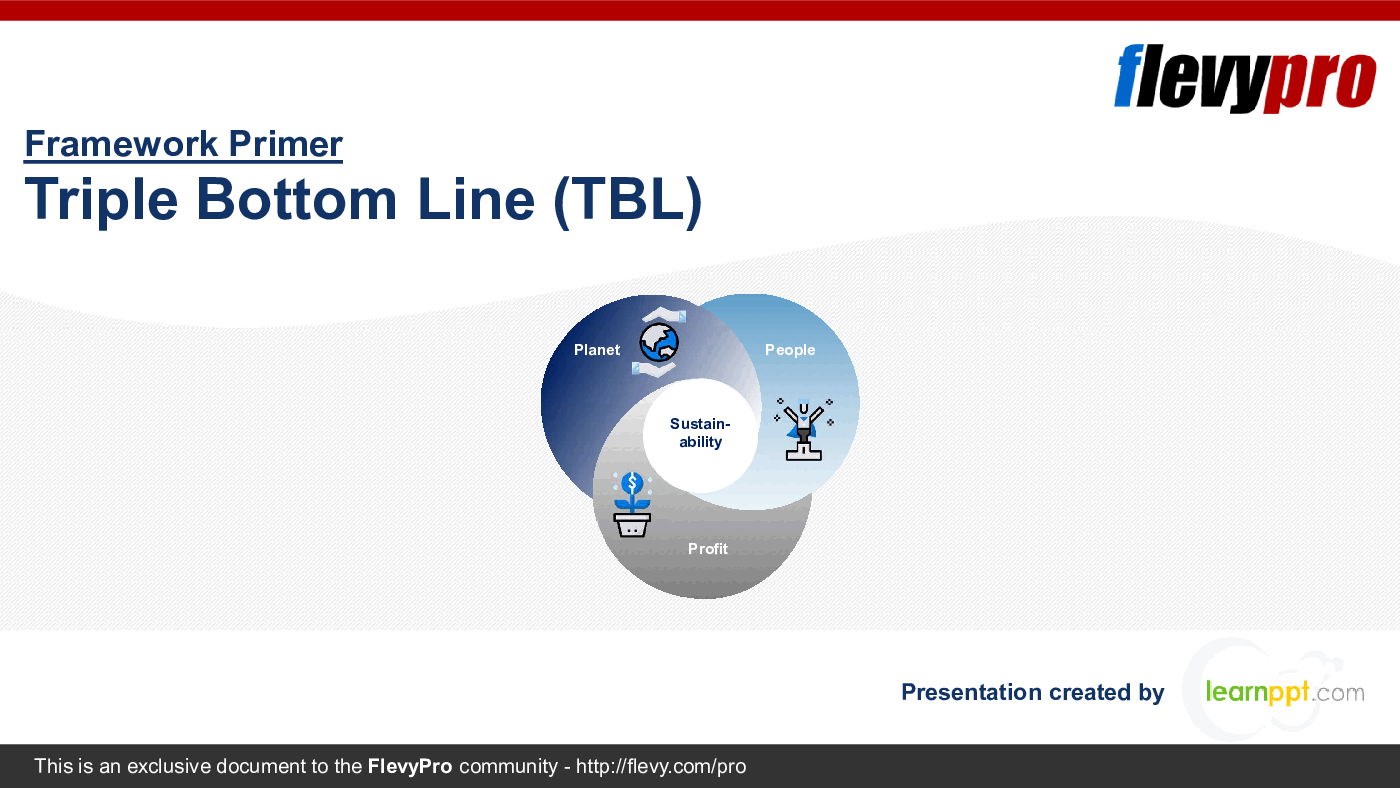 Triple Bottom Line (TBL) (32-slide PPT PowerPoint presentation (PPTX)) Preview Image