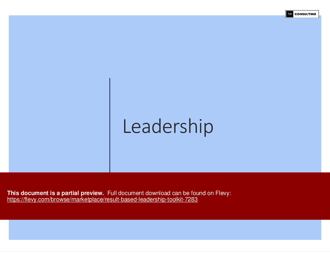 Result Based Leadership Toolkit (137-slide PPT PowerPoint presentation (PPTX)) Preview Image