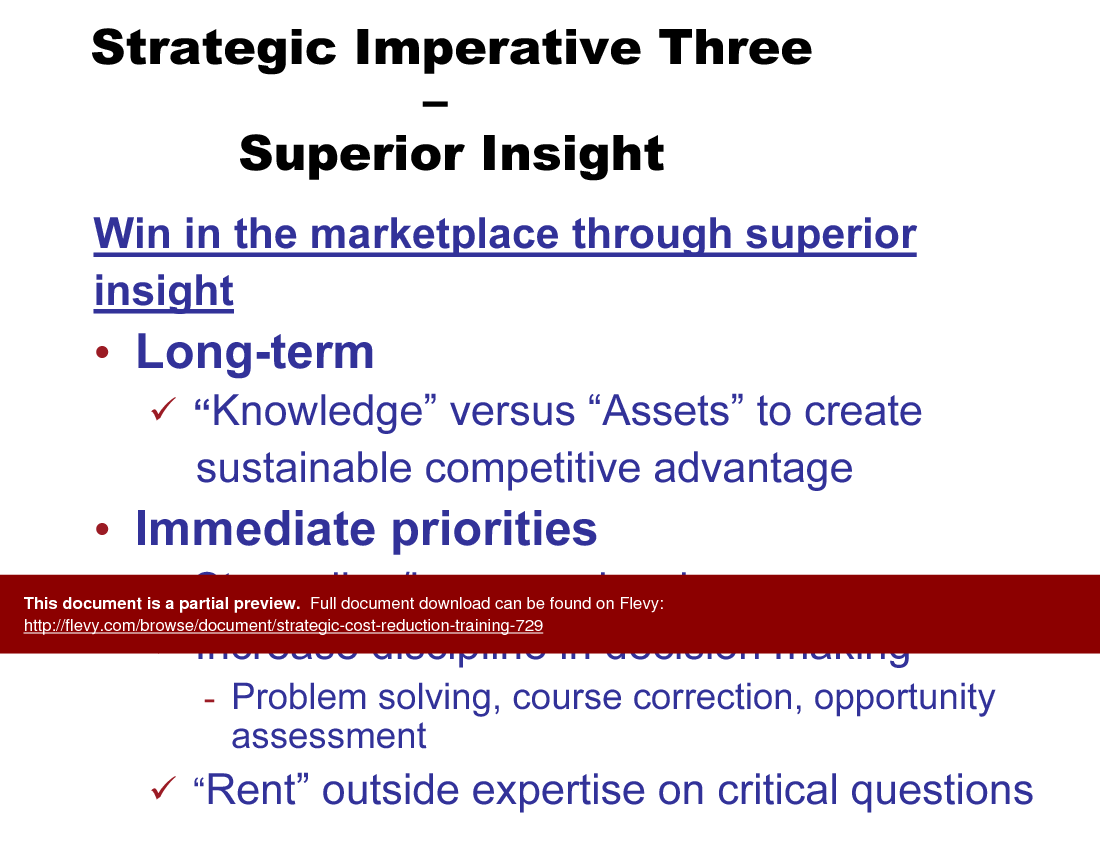 Strategic Cost Reduction Training (97-slide PowerPoint presentation (PPT)) Preview Image