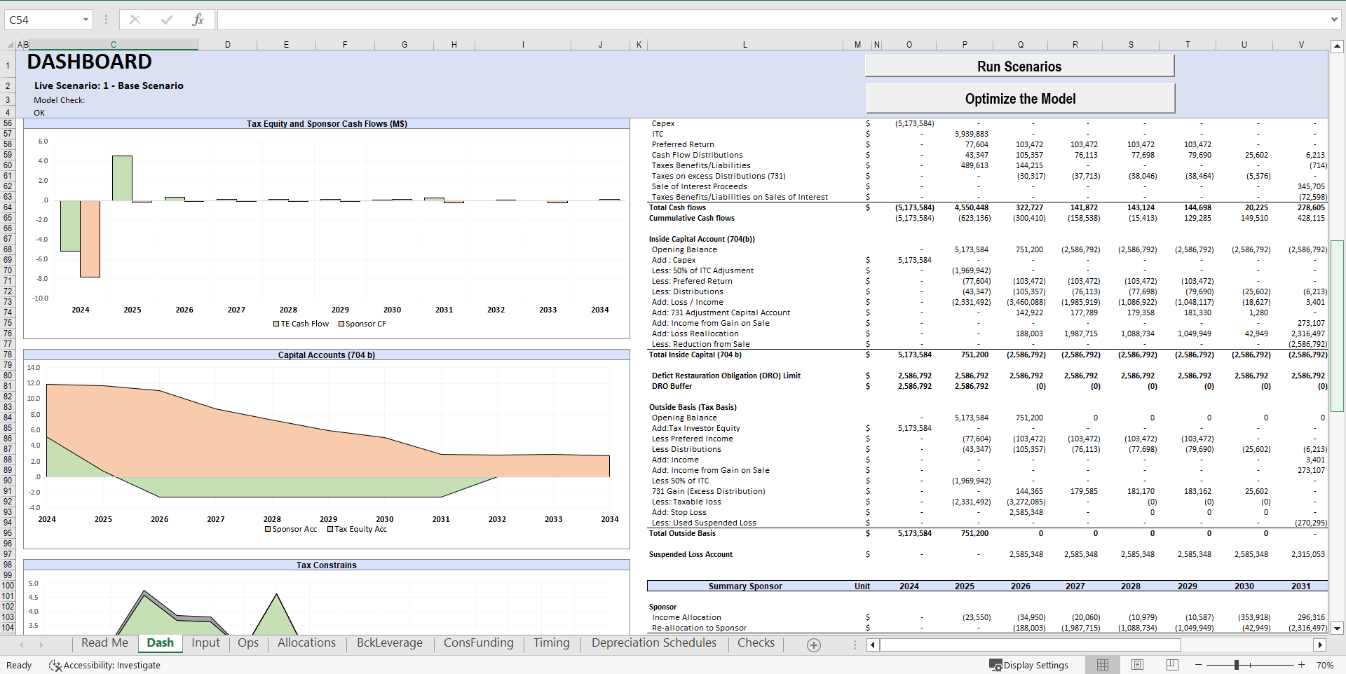 Solar Farm PV Tax Equity Fixed Partnership US (Excel template (XLSM)) Preview Image