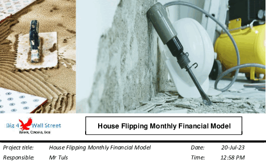 House Flipping - Rehab Financial Model (Excel template (XLSX)) Preview Image