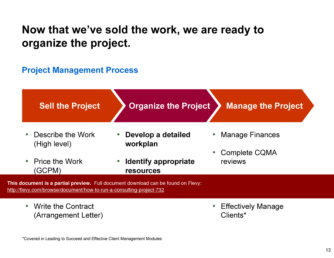 This is a partial preview of How to Run a Consulting Project (30-slide PowerPoint presentation (PPT)). Full document is 30 slides. 