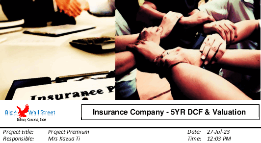 Insurance Company Financial Model - 5YR DCF & Valuation (Excel template (XLSX)) Preview Image