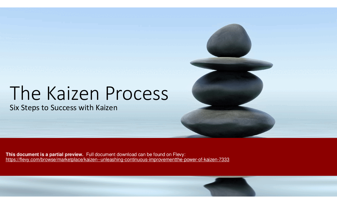 Kaizen - Unleashing Continuous Improvement:The Power of Kaizen (35-slide PPT PowerPoint presentation (PPTX)) Preview Image