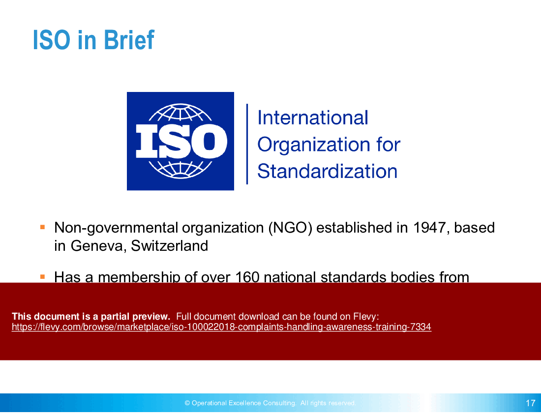 ISO 10002:2018 (Complaints-handling) Awareness Training (60-slide PPT PowerPoint presentation (PPTX)) Preview Image