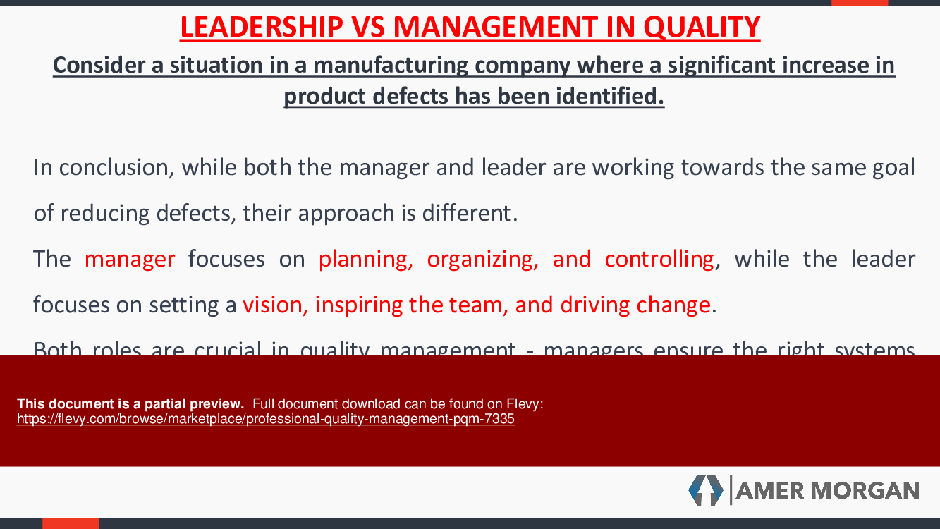 Professional Quality Management (PQM) (280-page PDF document) Preview Image