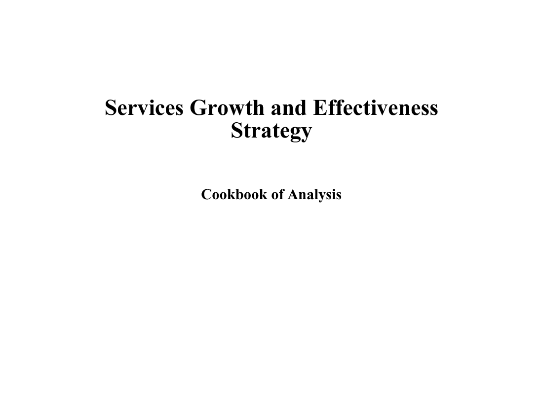Services Growth & Effectiveness Strategy