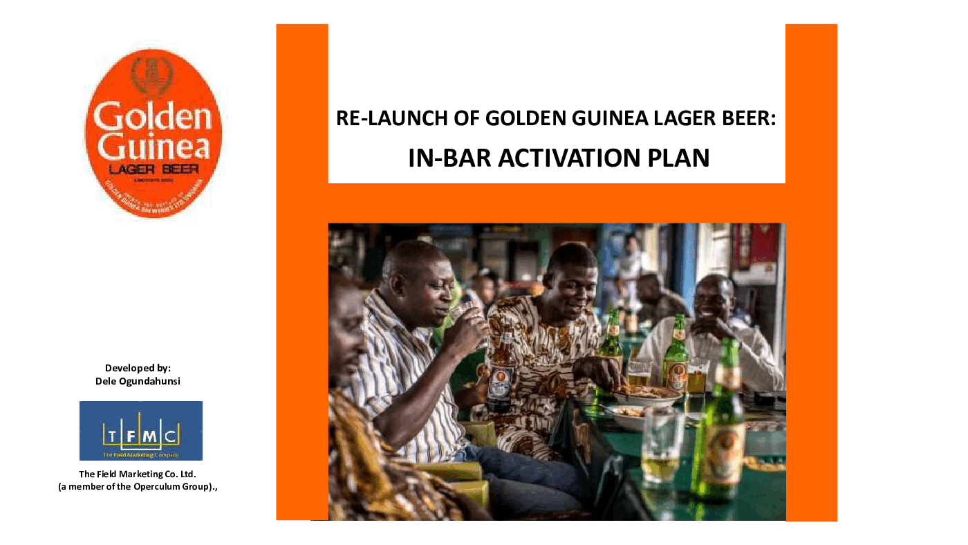 In-bar Sales Promo/Activation Plan for Lager Beer