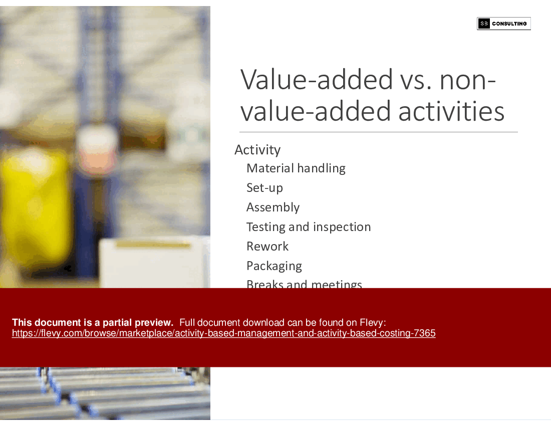 Activity Based Management and Activity Based Costing (141-slide PPT PowerPoint presentation (PPTX)) Preview Image