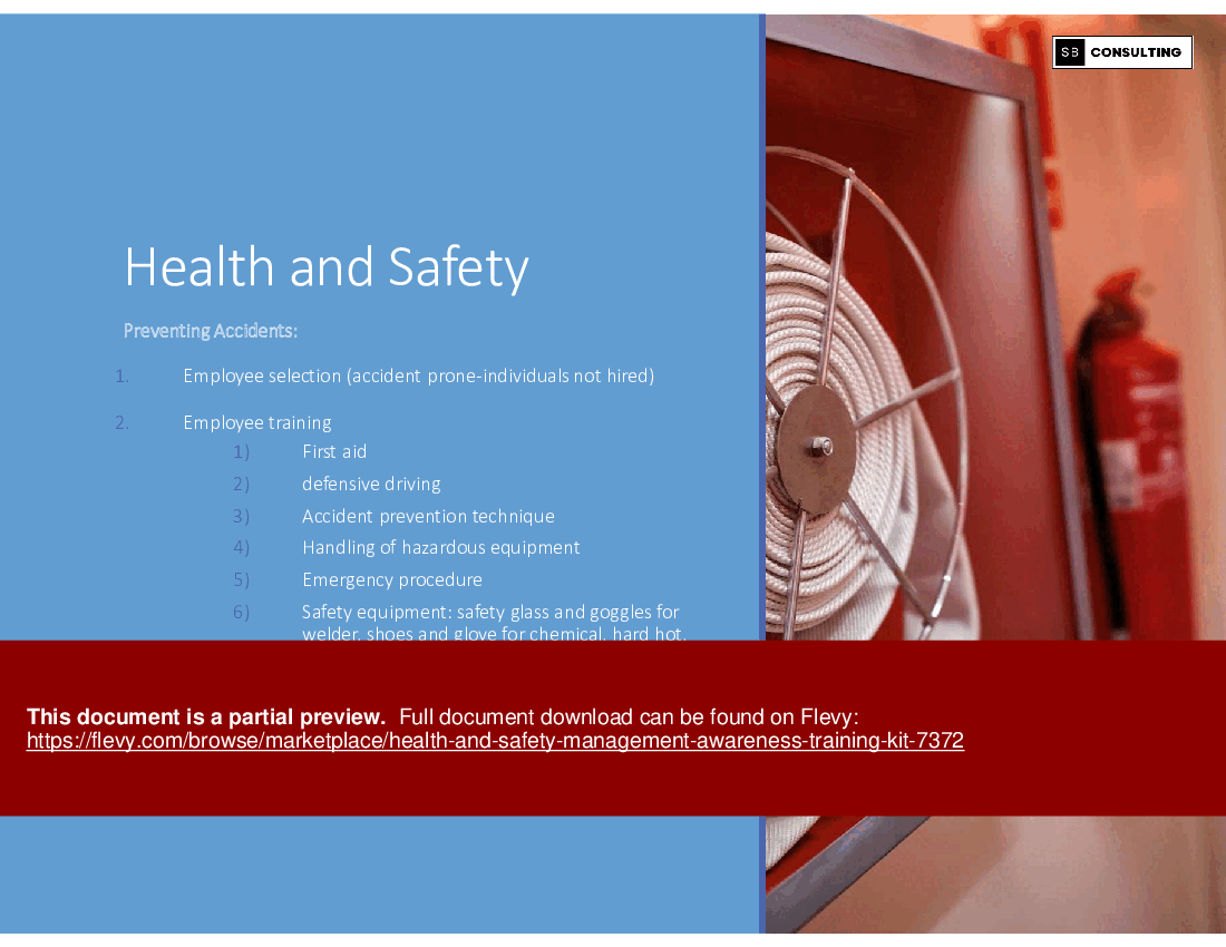 Health & Safety Management Awareness Training Kit (342-slide PPT PowerPoint presentation (PPTX)) Preview Image
