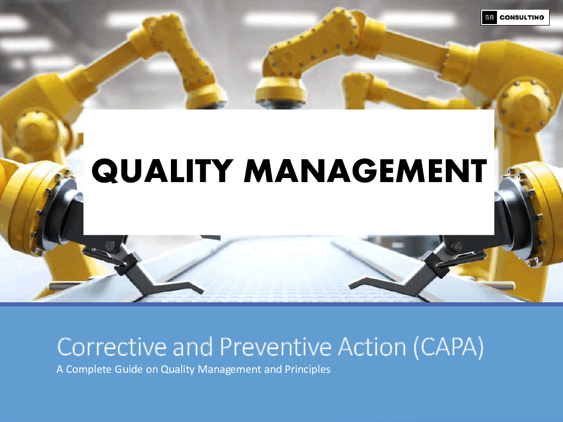 Corrective and Preventive Action (CAPA) Toolkit (129-slide PPT PowerPoint presentation (PPTX)) Preview Image