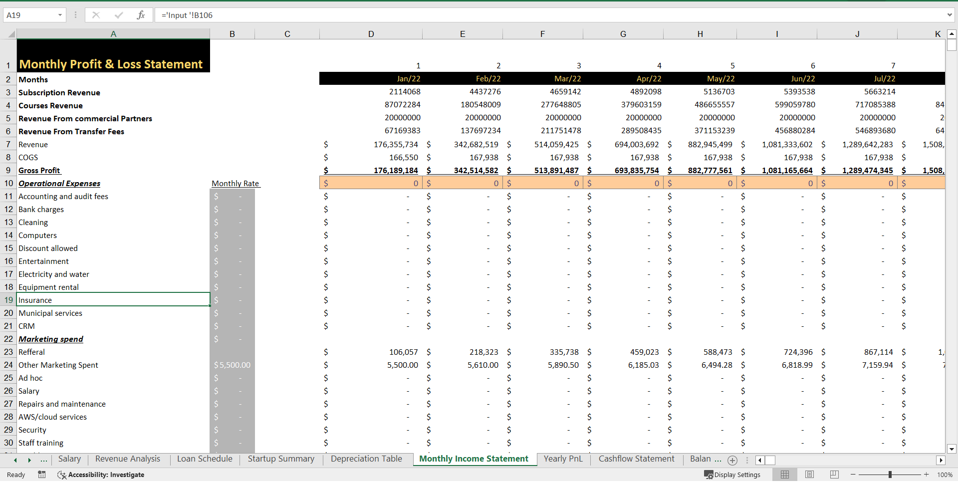 SVOD Education Excel Financial Model (Excel template (XLSX)) Preview Image