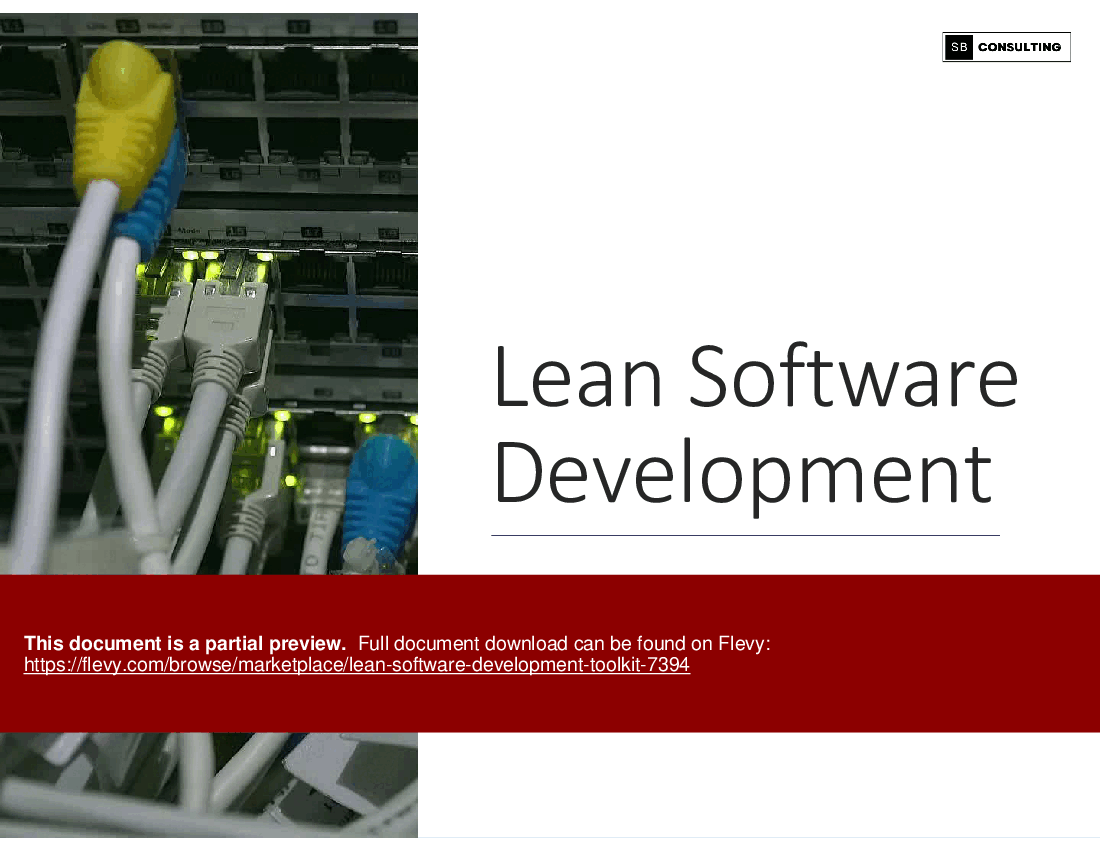 Lean Software Development Toolkit (208-slide PPT PowerPoint presentation (PPTX)) Preview Image