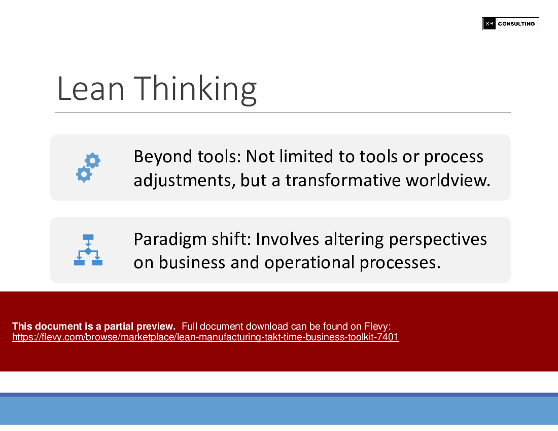 Lean Manufacturing: TAKT Time Business Toolkit (180-slide PPT PowerPoint presentation (PPTX)) Preview Image