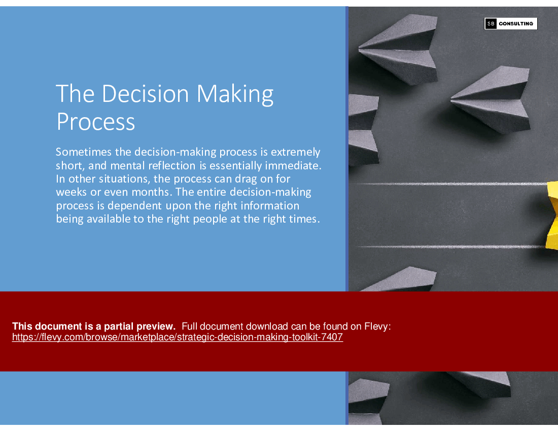 Strategic Decision Making Toolkit (140-slide PPT PowerPoint presentation (PPTX)) Preview Image