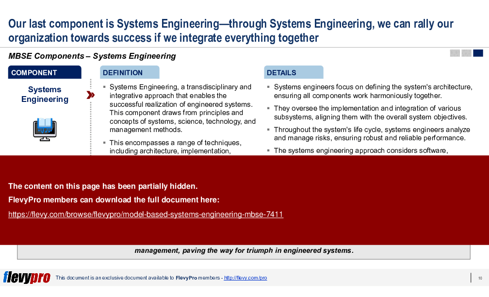 Model-Based Systems Engineering (MBSE) (33-slide PowerPoint presentation (PPTX)) Preview Image