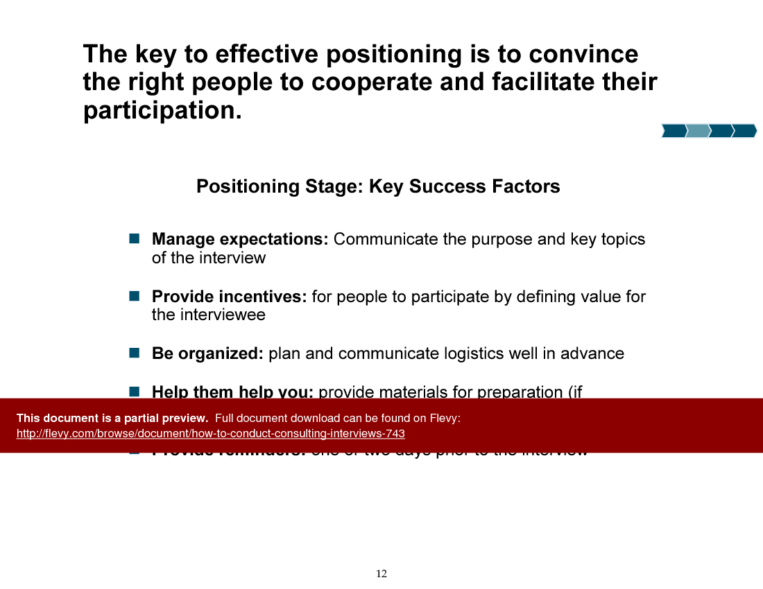 This is a partial preview of How to Conduct Consulting Interviews (32-slide PowerPoint presentation (PPT)). Full document is 32 slides. 