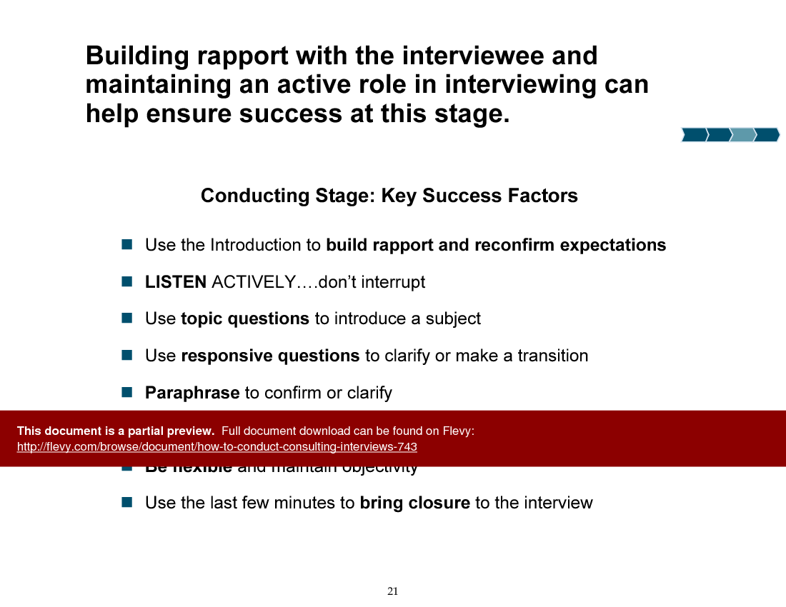 How to Conduct Consulting Interviews (32-slide PowerPoint presentation (PPT)) Preview Image