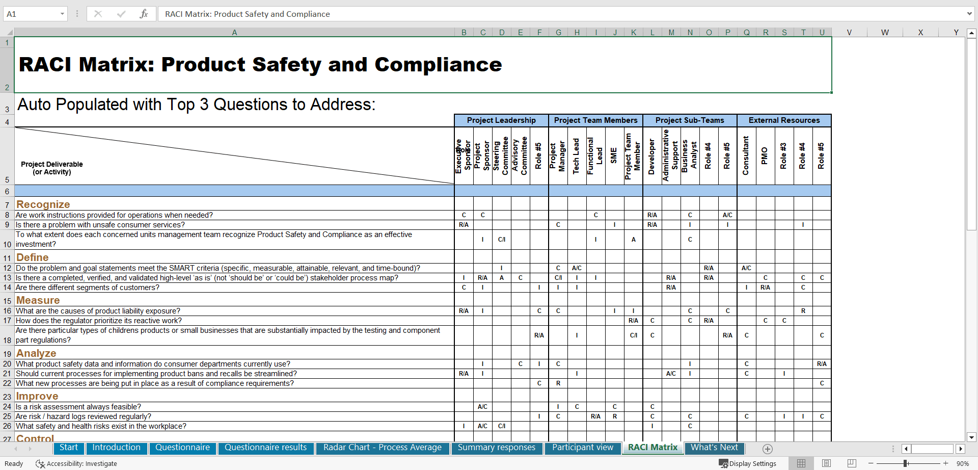 Product Safety and Compliance - Implementation Toolkit (Excel template (XLSX)) Preview Image