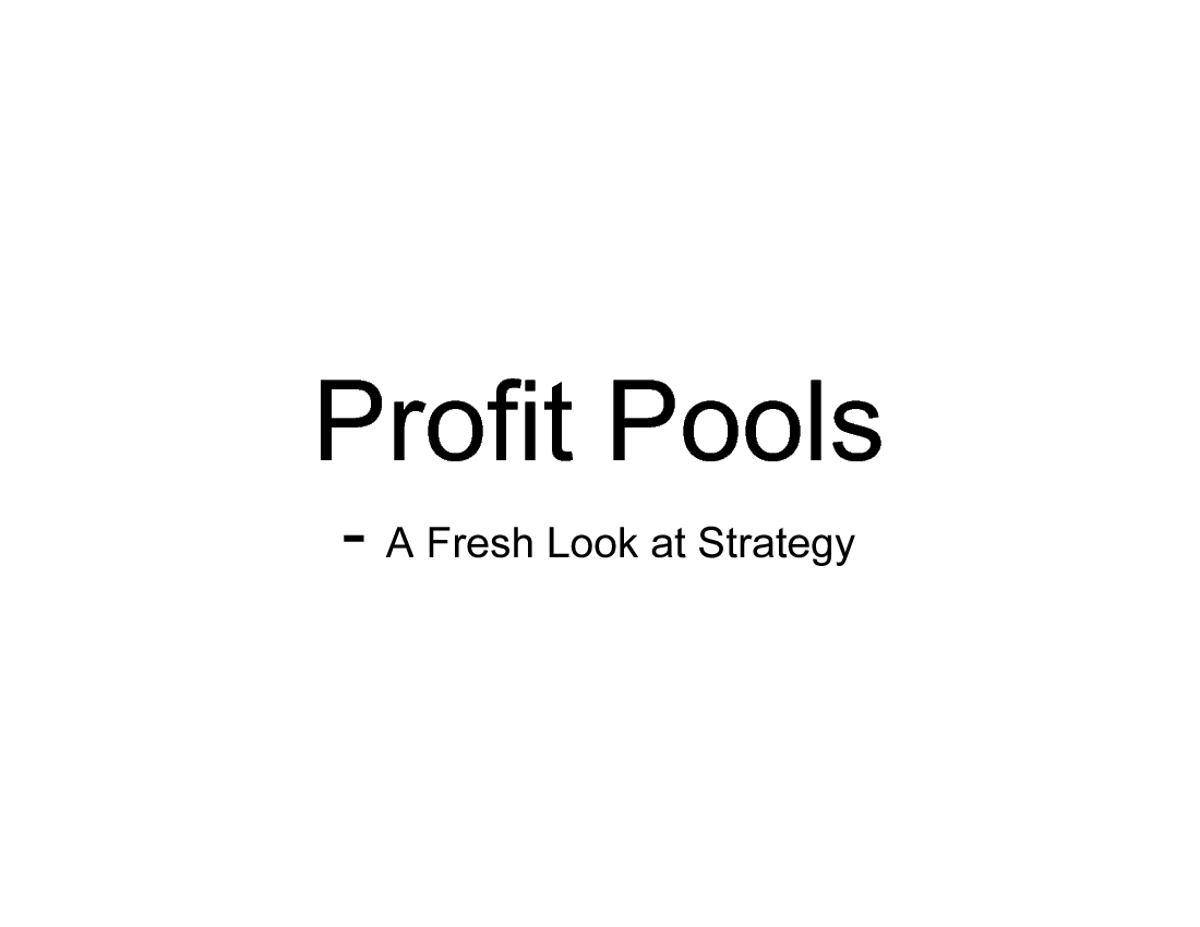 Profit Pools Concept