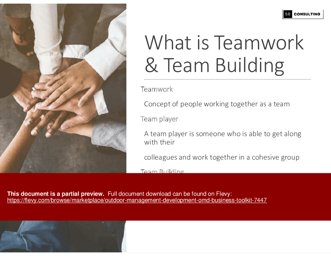 Outdoor Management Development (OMD) Business Toolkit (212-slide PPT PowerPoint presentation (PPTX)) Preview Image