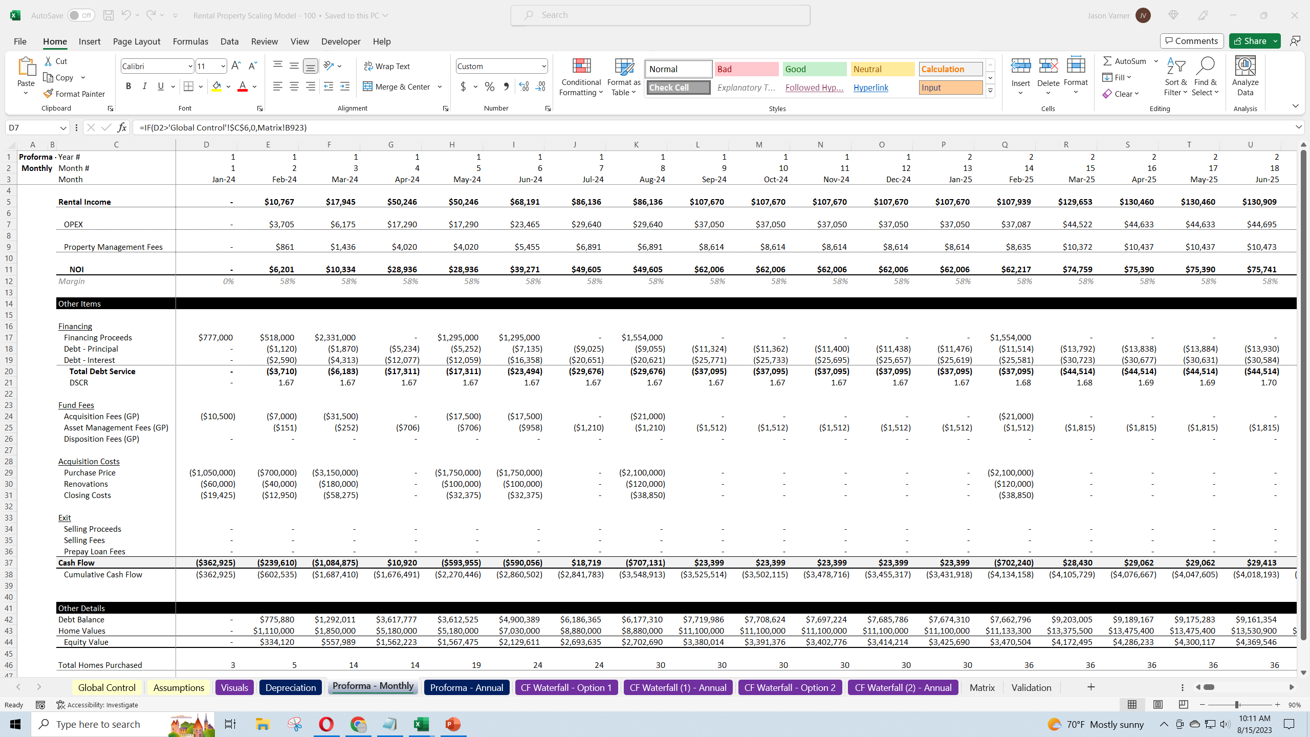 Acquire and Operate 100 Rental Properties: Feasibility Study (Excel template (XLSX)) Preview Image