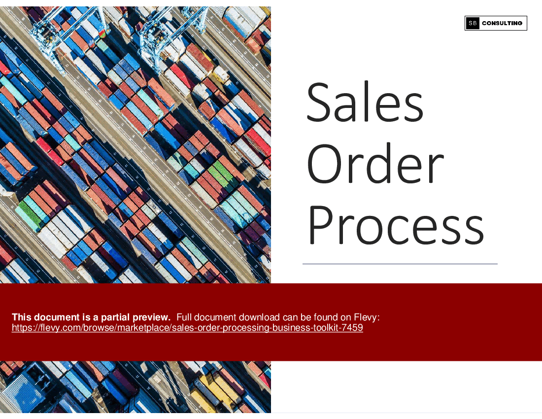 Sales Order Processing Business Toolkit (303-slide PPT PowerPoint presentation (PPTX)) Preview Image