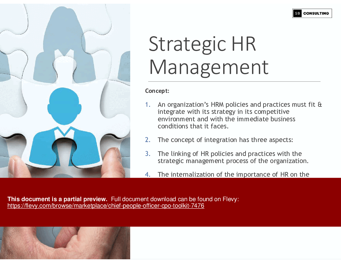 Chief People Officer (CPO) Toolkit (274-slide PPT PowerPoint presentation (PPTX)) Preview Image