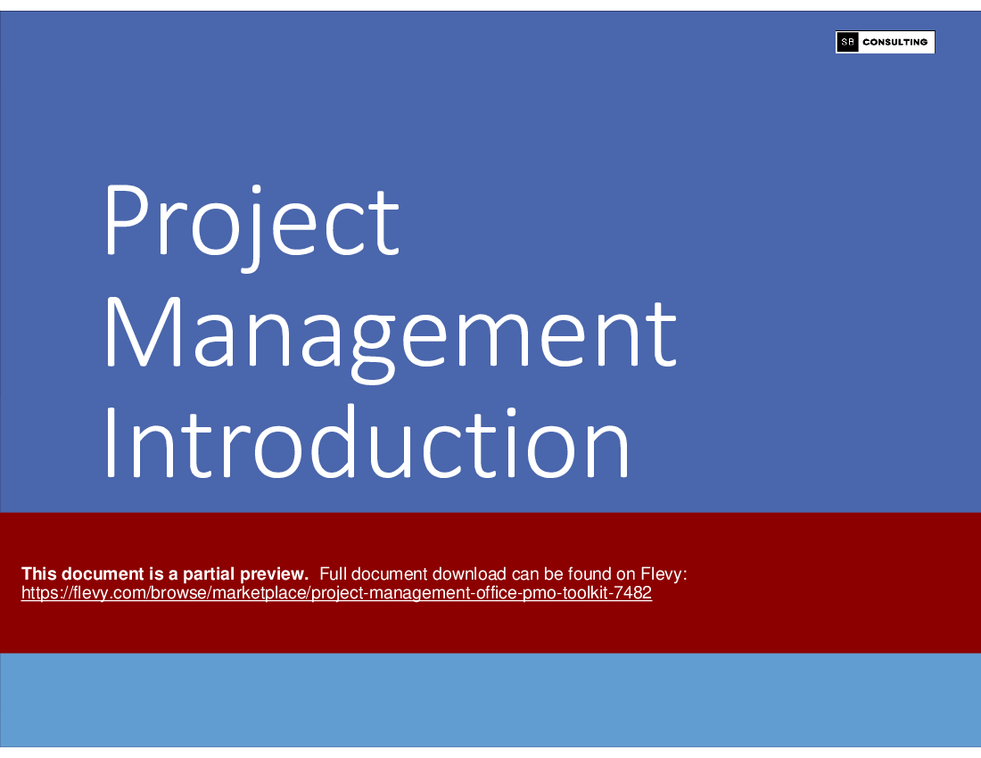 Project Management Office (PMO) Toolkit (293-slide PPT PowerPoint presentation (PPTX)) Preview Image