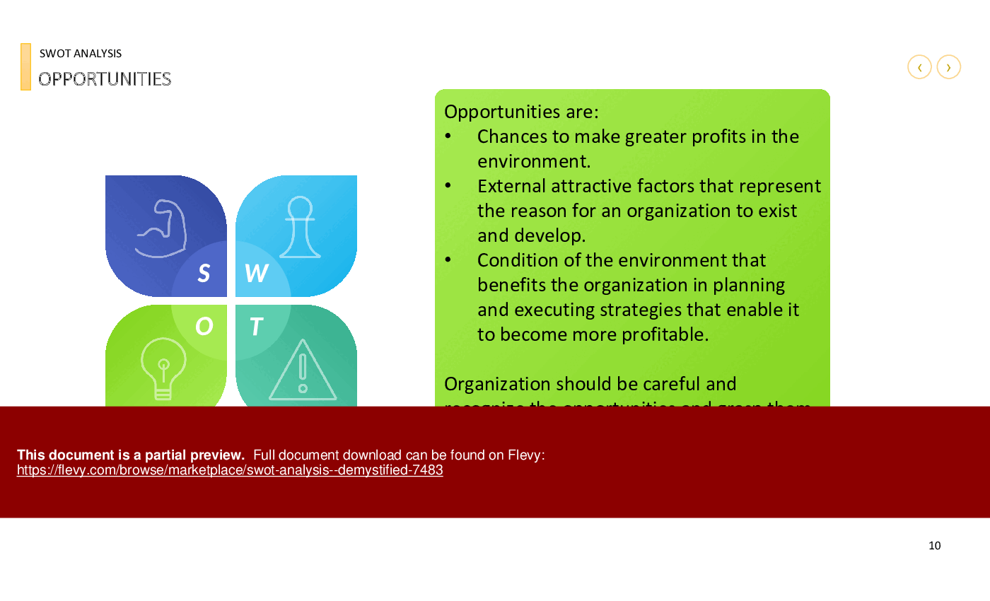 SWOT Analysis - Demystified (76-slide PowerPoint presentation (PPTX)) Preview Image