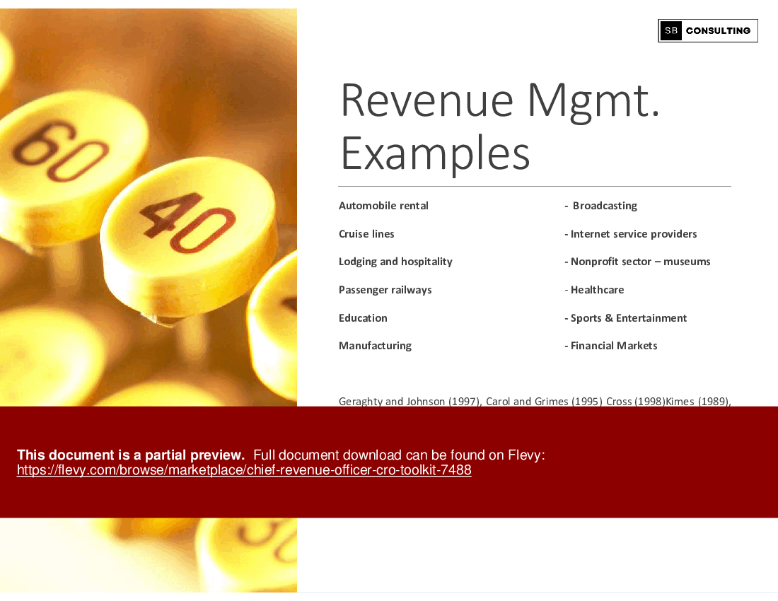 Chief Revenue Officer (CRO) Toolkit (271-slide PPT PowerPoint presentation (PPTX)) Preview Image