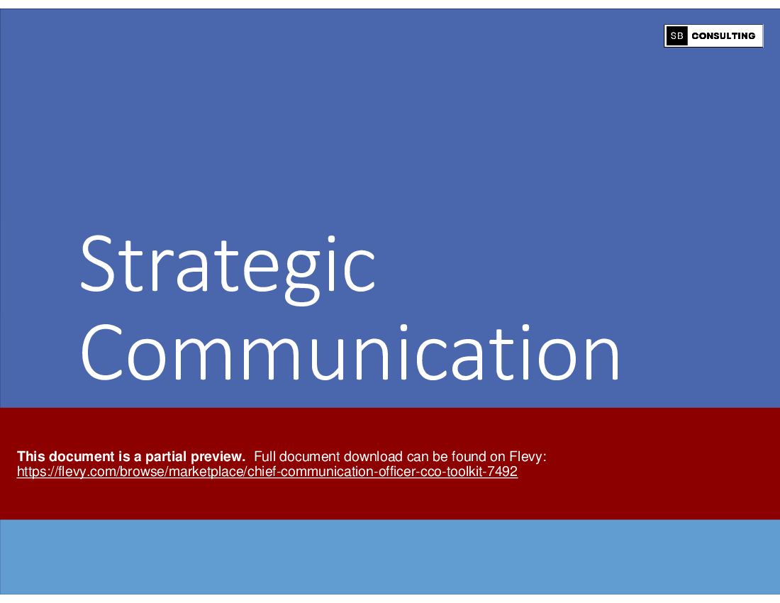 Chief Communication Officer (CCO) Toolkit (247-slide PPT PowerPoint presentation (PPTX)) Preview Image