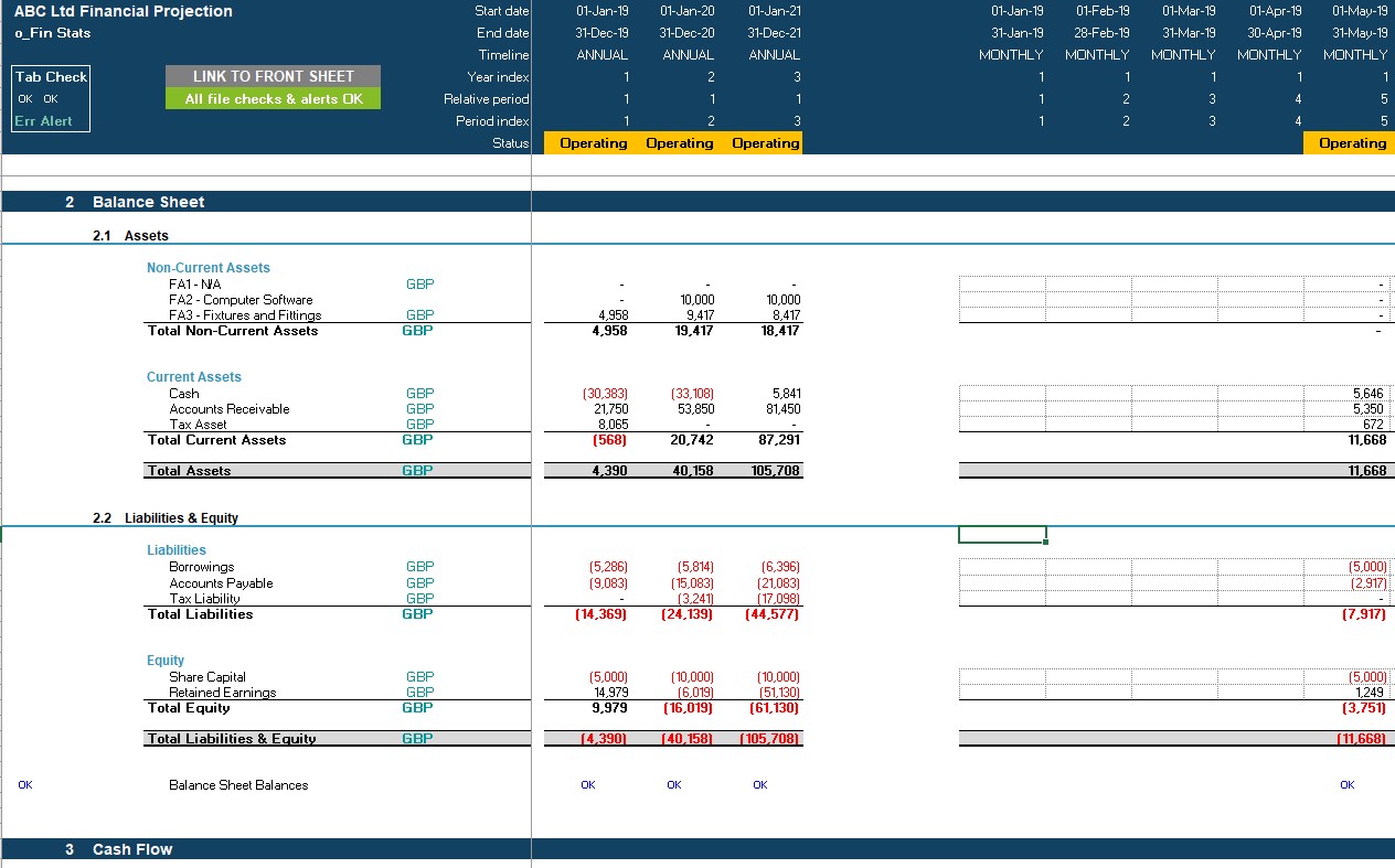 Generic Startup Financial Projection 3 Statement Excel Model (Excel template (XLSX)) Preview Image
