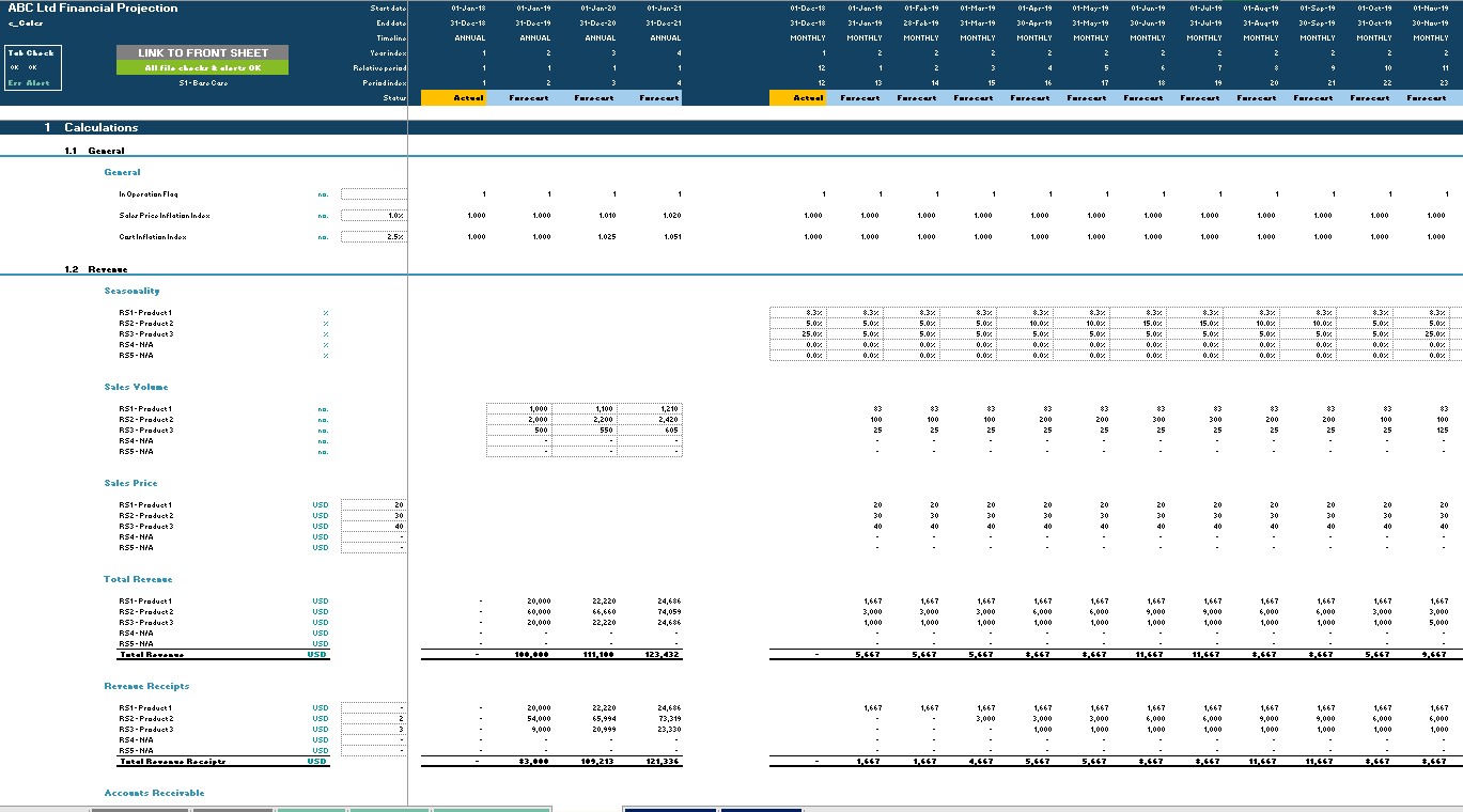 Scenario Analysis 3-Statement Projection Excel Model (Excel template (XLSX)) Preview Image