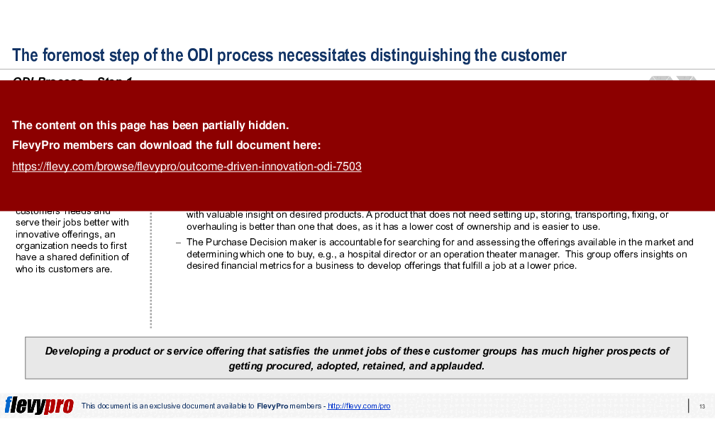 Outcome-Driven Innovation (ODI) (35-slide PowerPoint presentation (PPTX)) Preview Image