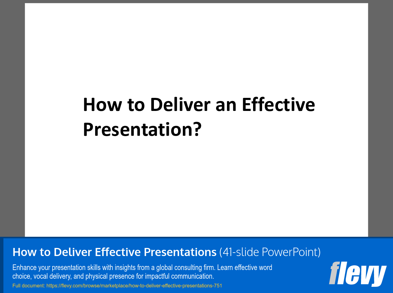 how to deliver an effective powerpoint presentation