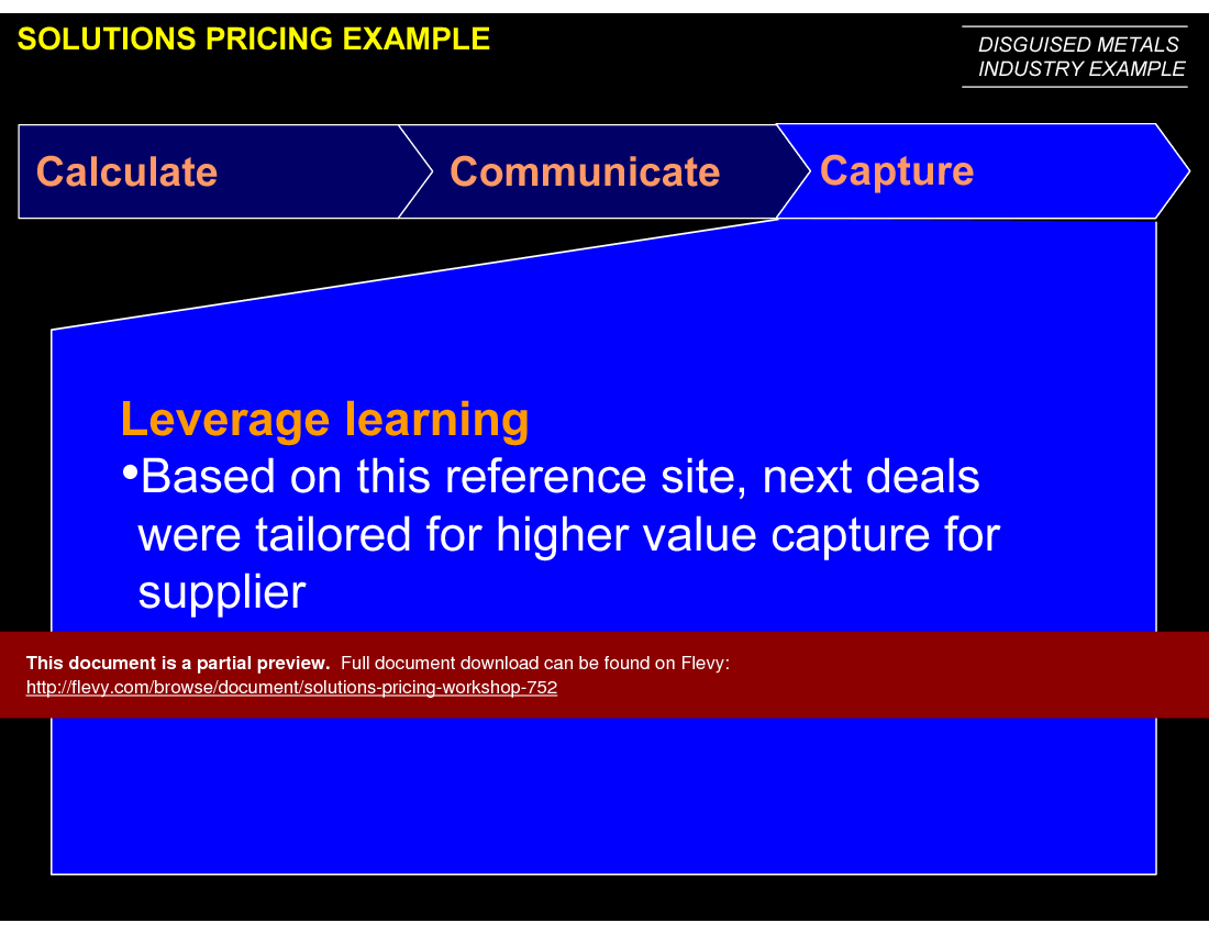 Solutions Pricing Workshop (35-slide PPT PowerPoint presentation (PPT)) Preview Image