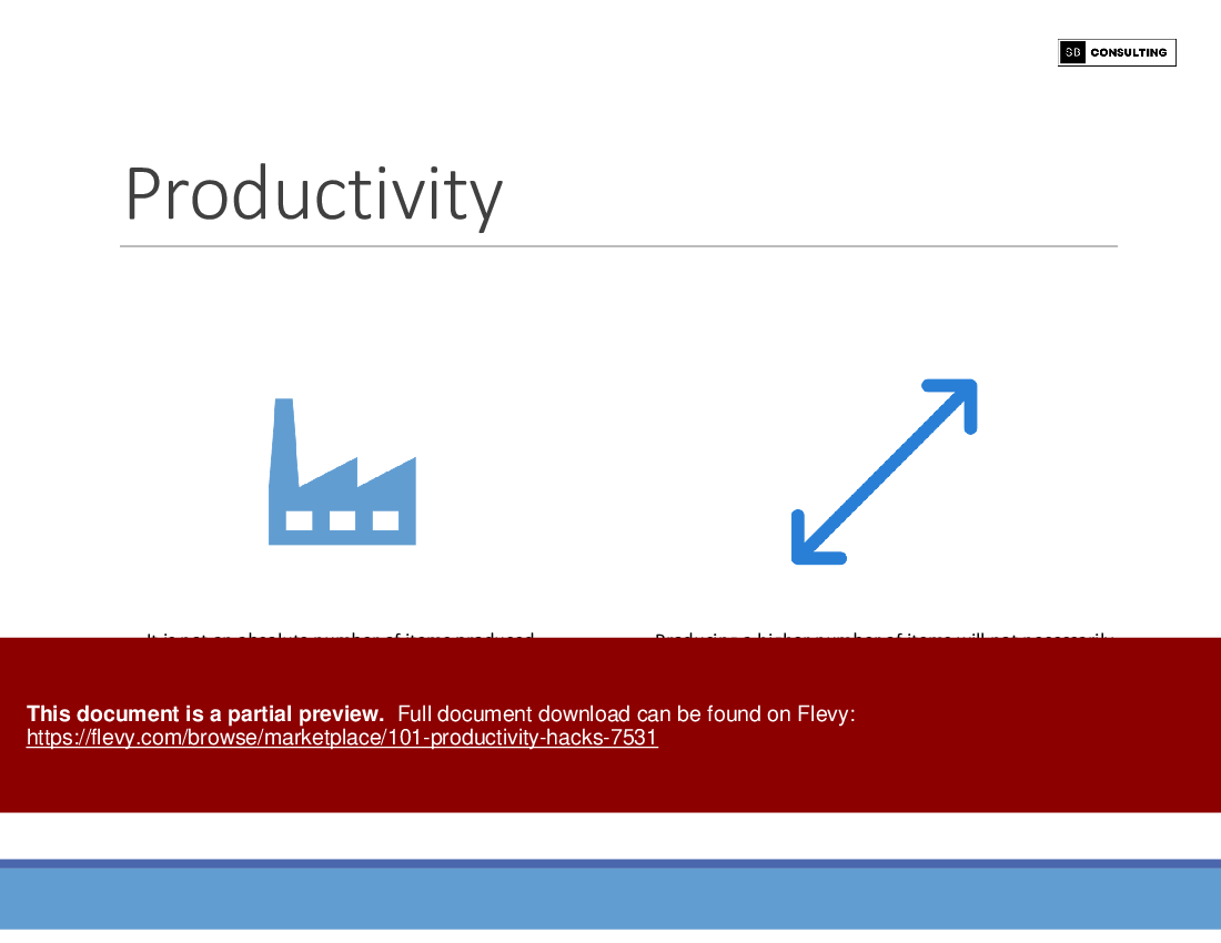 101 Productivity Hacks (199-slide PPT PowerPoint presentation (PPTX)) Preview Image