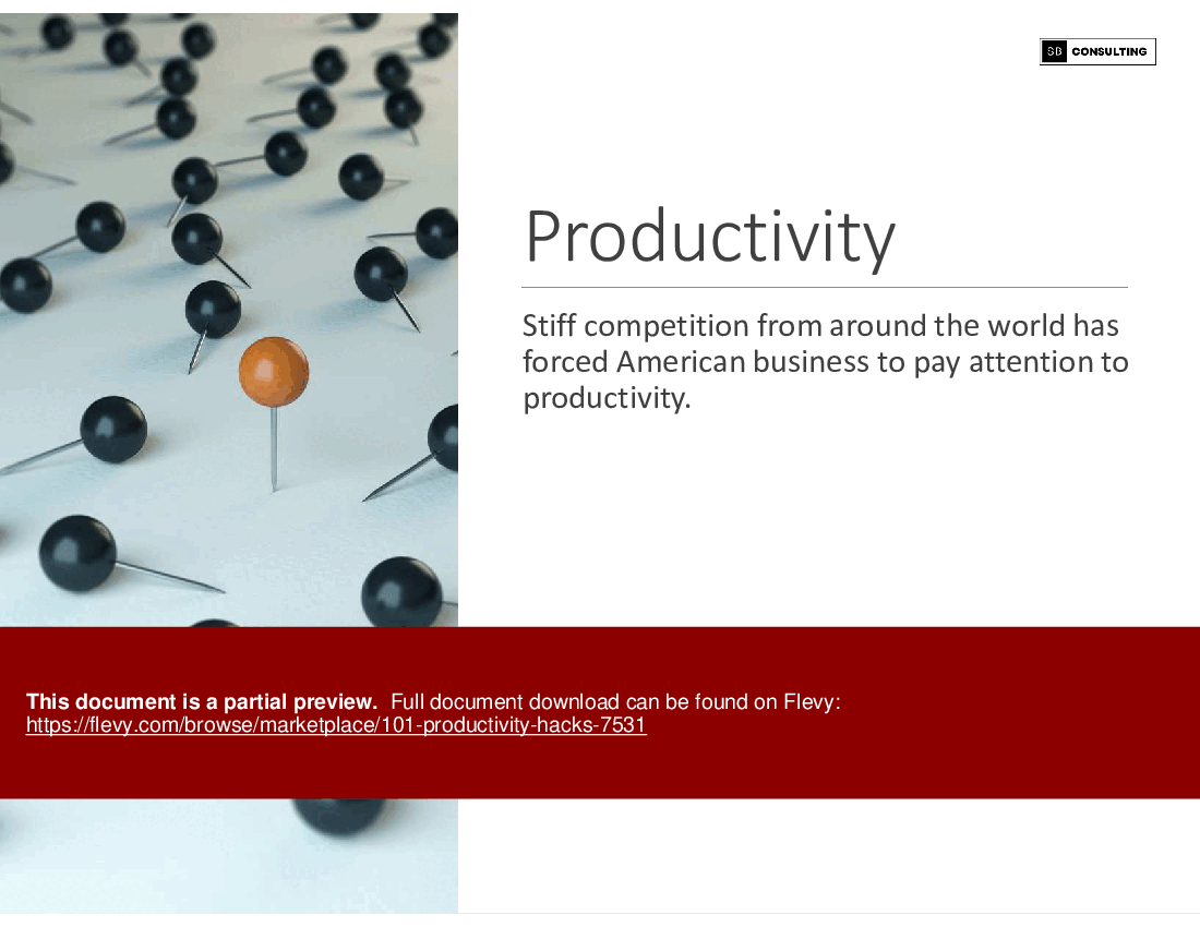 101 Productivity Hacks (199-slide PPT PowerPoint presentation (PPTX)) Preview Image