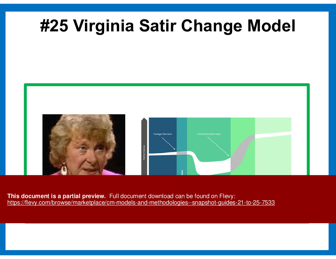 Change Management Models & Methodologies – Snapshot Guides 21-25 (19-slide PPT PowerPoint presentation (PPT)) Preview Image